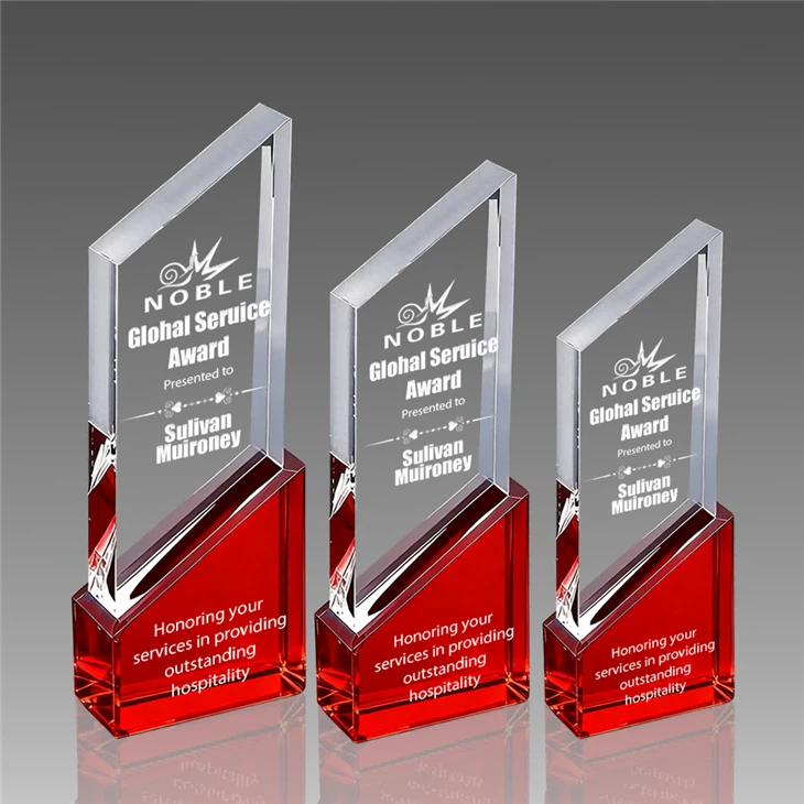 New Design Engraved Crystal Trophy factory